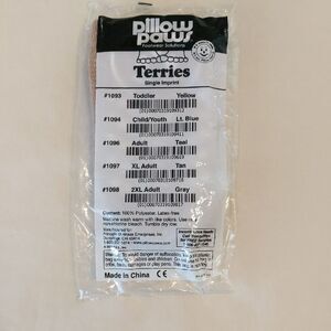 Pillow Paws Terries Tan Adult XL Non Slip Grip Medical Socks NEW